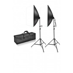 Deyatech SoftBox Tek  Duyulu 2m Ayak Fotoğraf Stüdyosu sürekli Aydınlatma Video Işığı E27 50 * 70 cm İkili Kit