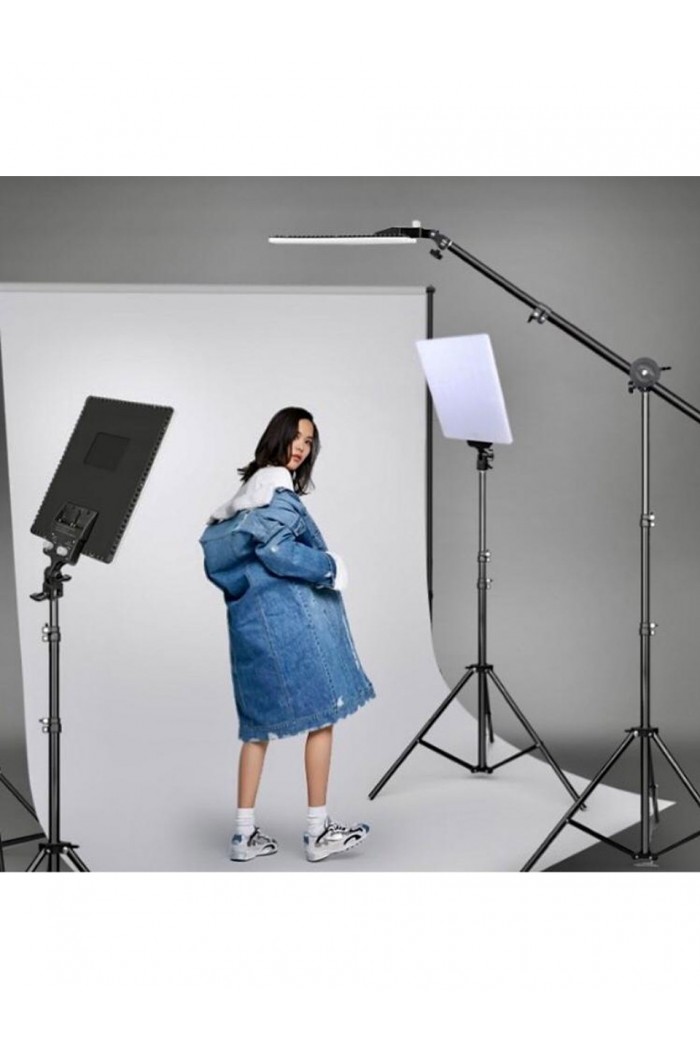 Deyatech Profesyonel 530 LED Video Sürekli Işık 3 Lü Panel Seti Boom Arm Dahildir