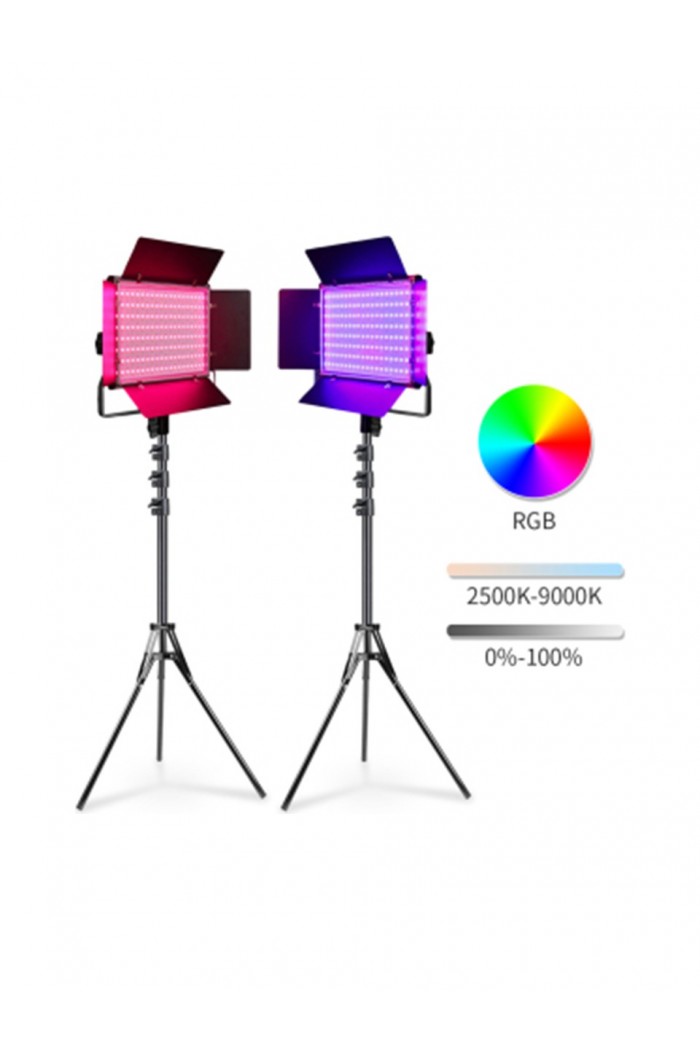 Deyatech 50W Rgb LED Video Işık Stüdyo Işıkları Fotoğraf Işıkları Video Konferans Youtube (2 Adet)